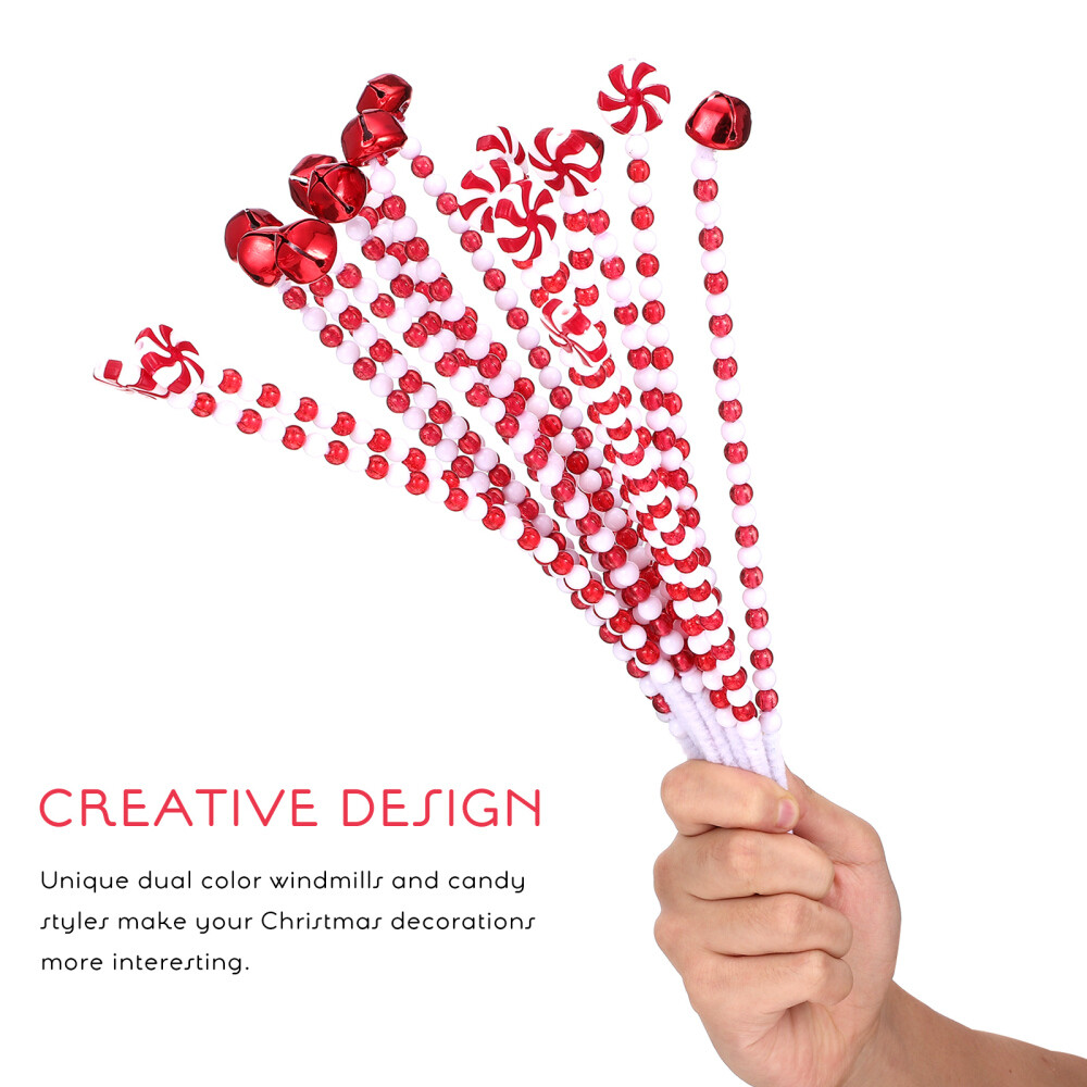 20 Pcs Candy Decorations Red Christmas Ornaments Bell Ornaments For Outdoor Yard