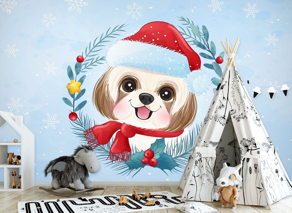 3D Christmas Stars ZHUA45169 Self-Adhesive Removable Wall Mural Wallpaper