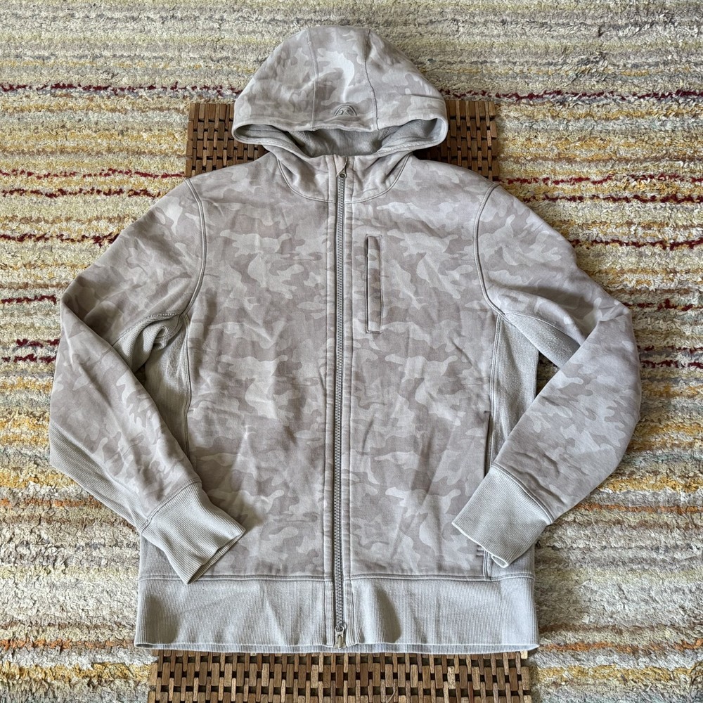 Lululemon City Sweat Heavy Full Zip Hoodie Hoody Sweatshirt Camo Men's Large L
