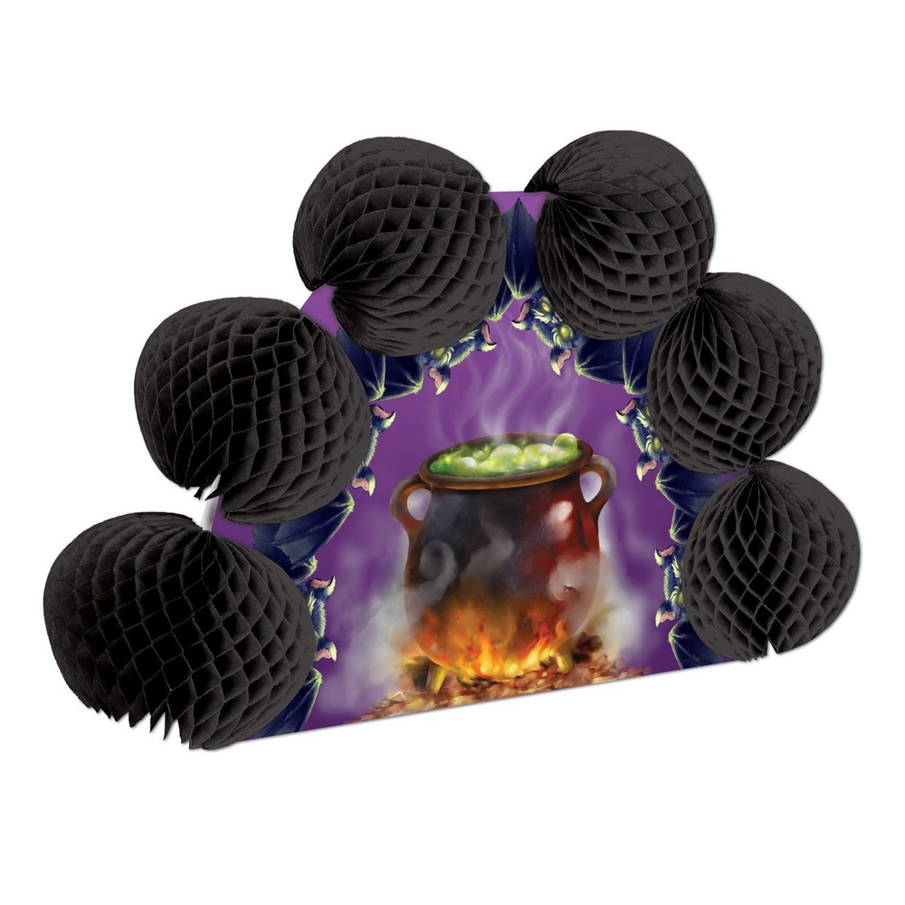 Spooky Halloween Pop-Over Cauldron & Bats Centerpiece Decoration