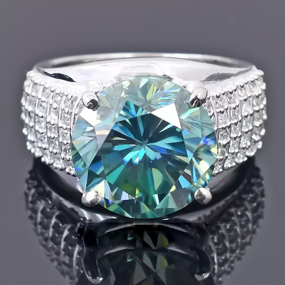 7.00 Ct Certified Round Cut Blue Diamond Solitaire Ring 925 Sterling Silver