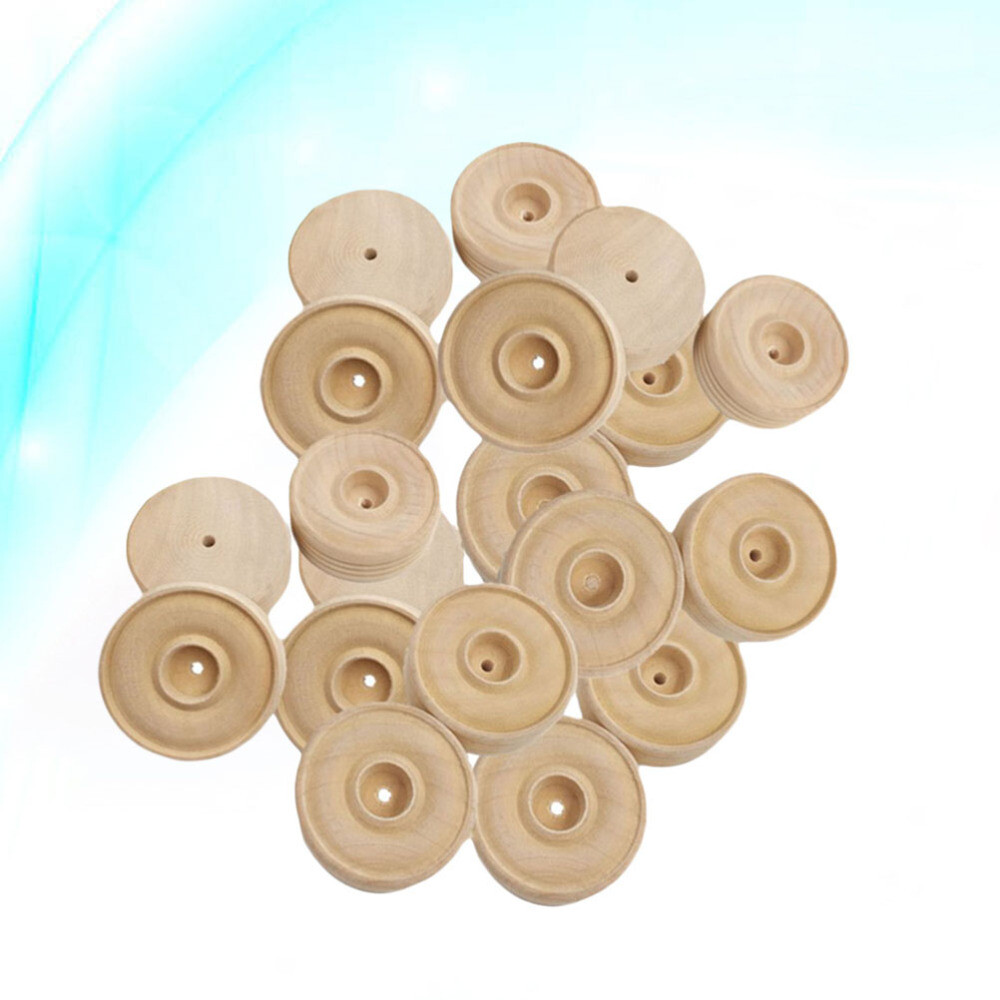 30 Pcs Wooden Toy Wheels - Solid Craft Cutouts for DIY Projects