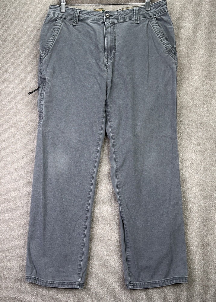 G.H. Bass Gray Canvas Stretch Cargo Pants for Men 34x28