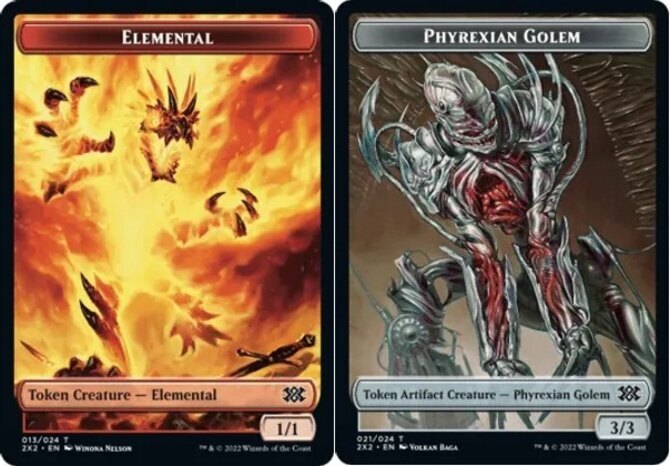 Phyrexian Golem Elemental Token Double Masters 2022 NM MTG 013 021-image