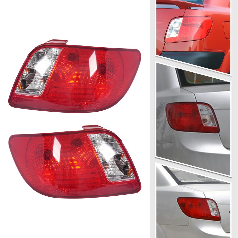 Left+Right Side Rear Tail Lights For 2006-2011 Kia Rio Halogen Tail Lamps