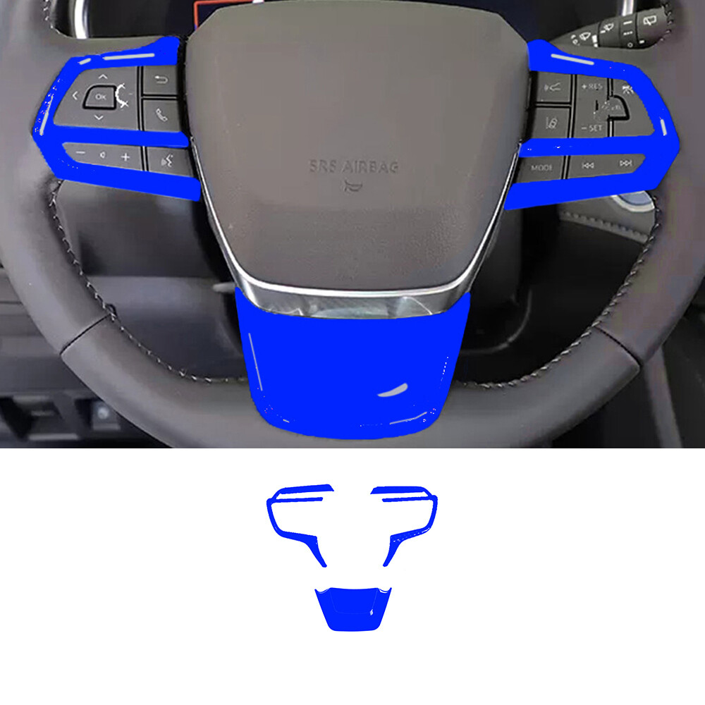 Front Steering Wheel Frame Cover 3X for Toyota Highlander 2020-2024 in Bright Blue