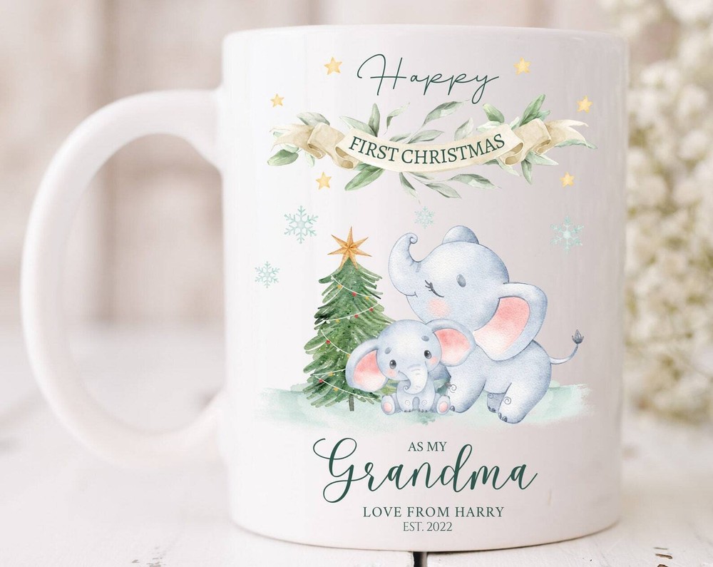 Grandma First Christmas Mug for 2022 Gifts Granny 1st Xmas Present
