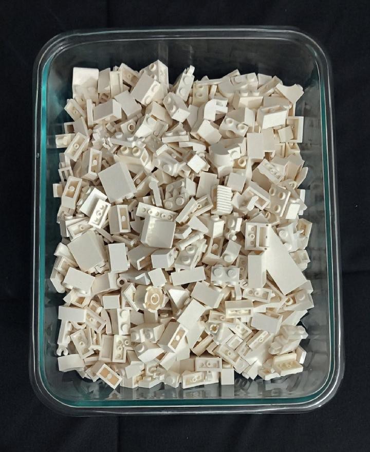 LEGO White Lot of 1lb of Modified Bricks/Plates, Bricks, Plates & Tiles