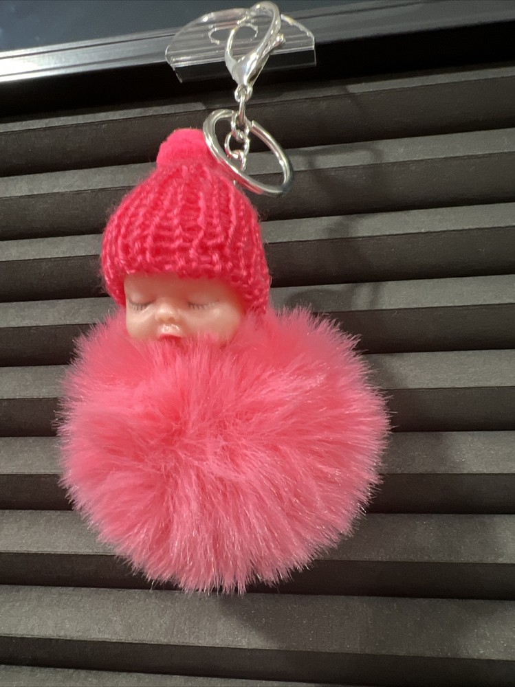 Baby key chain pom pom - Purse and car accessories for women, skate accessories