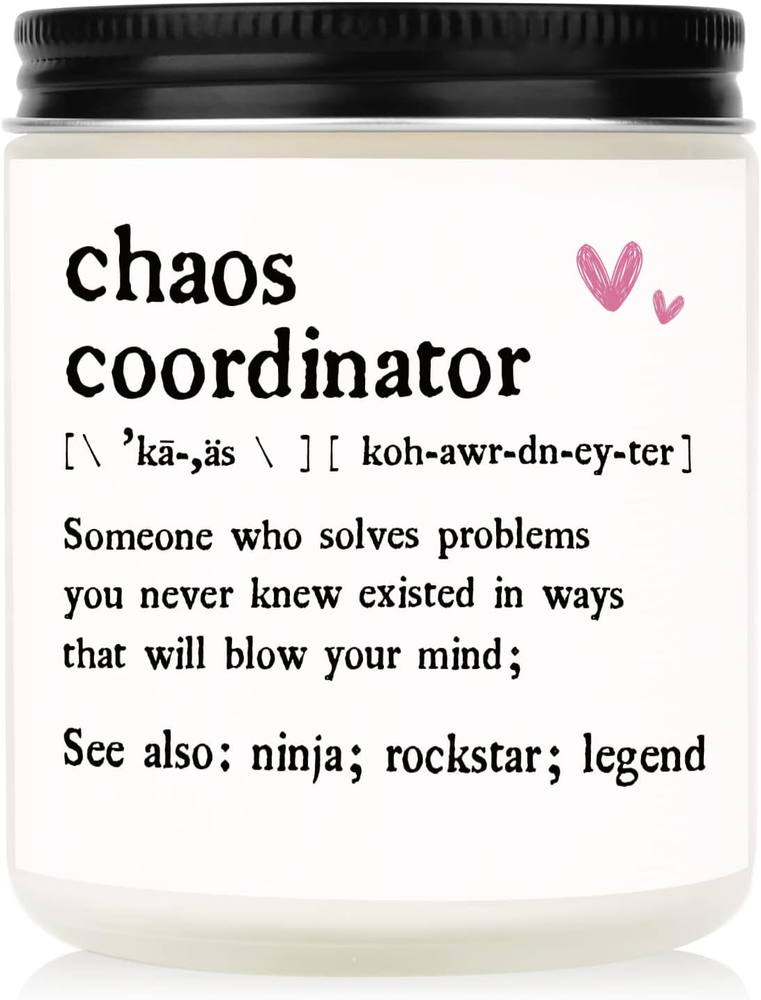 Chaos Coordinator Gifts for Women, Christmas Day Gifts, Thank You Candle Gifts f