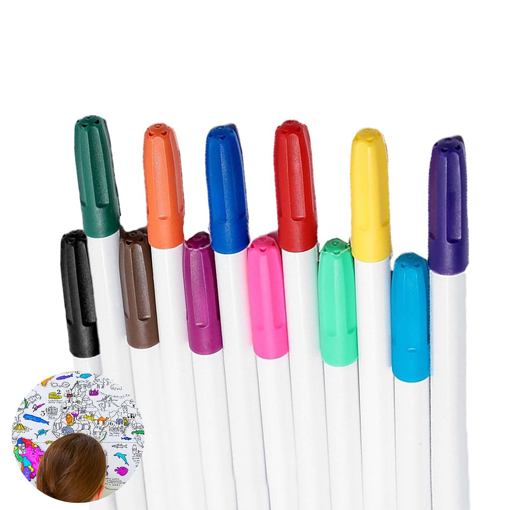 12-Color Marker Pens for Drawing, Crafts & DIY Art Projects