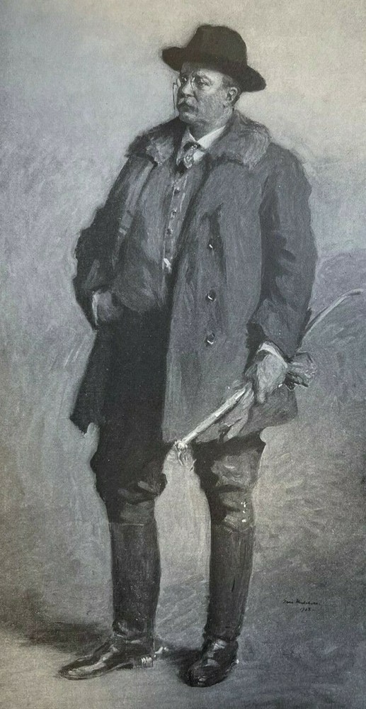 1908 Vintage Magazine Illustration Theodore Roosevelt by Gari Melchers