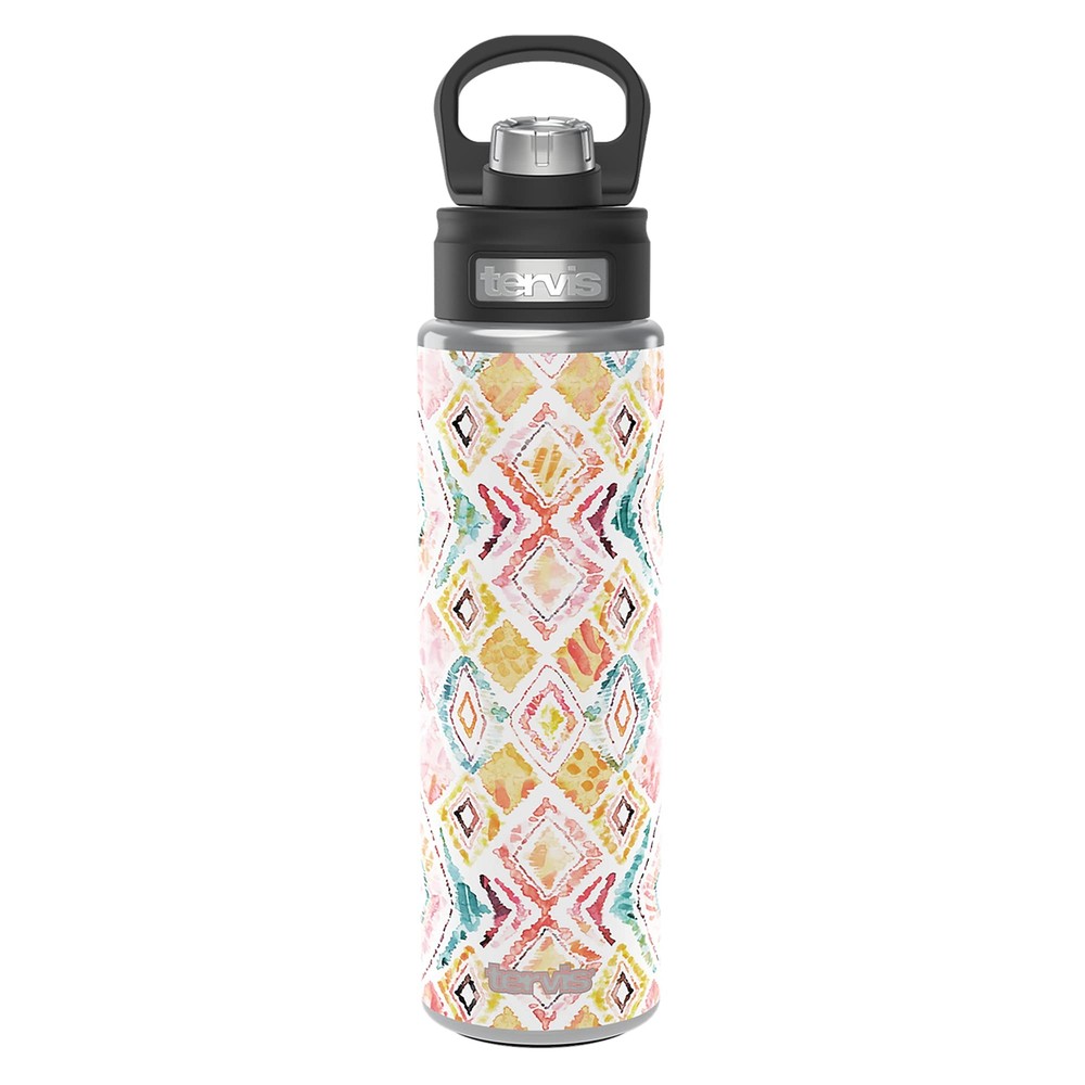 Sara Berrenson Painted Sand Ikat Pattern Triple Walled Insulated Tumbler Trav...
