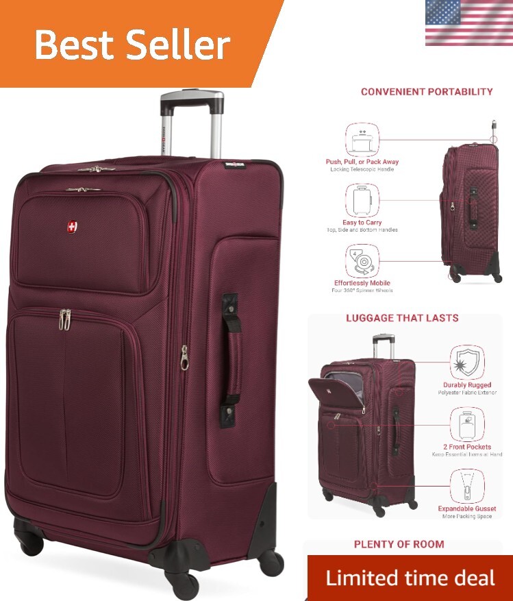Sion Softside Expandable Luggage, Merlot, Checked-Large 29-Inch