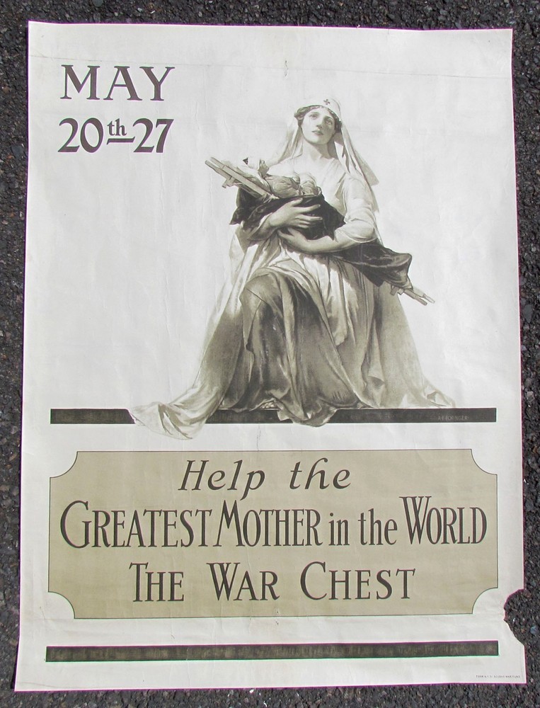 AMERICAN WWI PROPAGANDA POSTER HELP THE GREATEST MOTHER IN THE WORLD antique