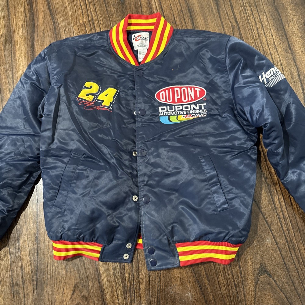 Vintage 90s Jeff Gordon #24 NASCAR Bomber Jacket for Kids in Nylon