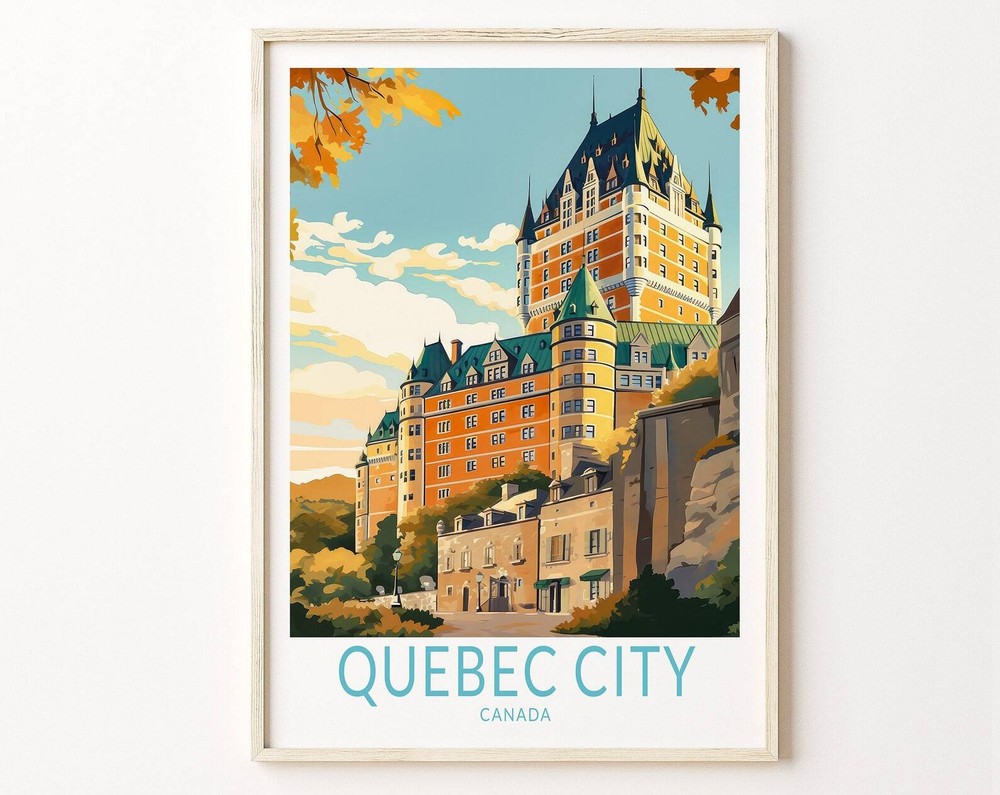 Vintage Quebec Canada Travel Wall Art Poster for Home Décor & Inspiration