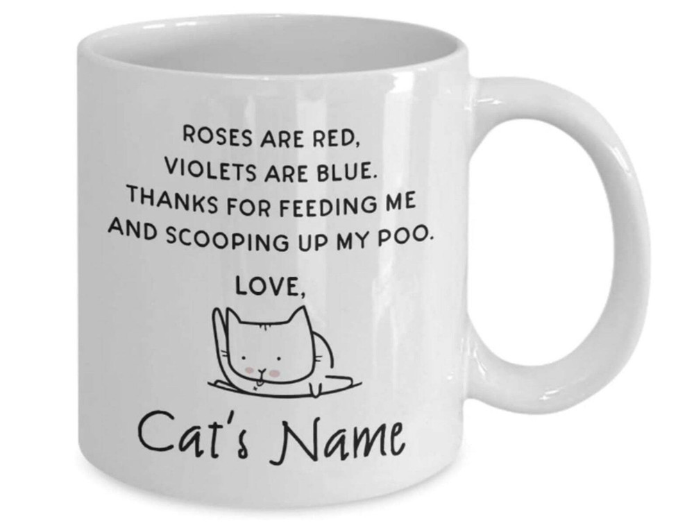 Personalized Funny Mug Gift For Cat Lovers Cat Lovers Mug Roses Are Red Mug
