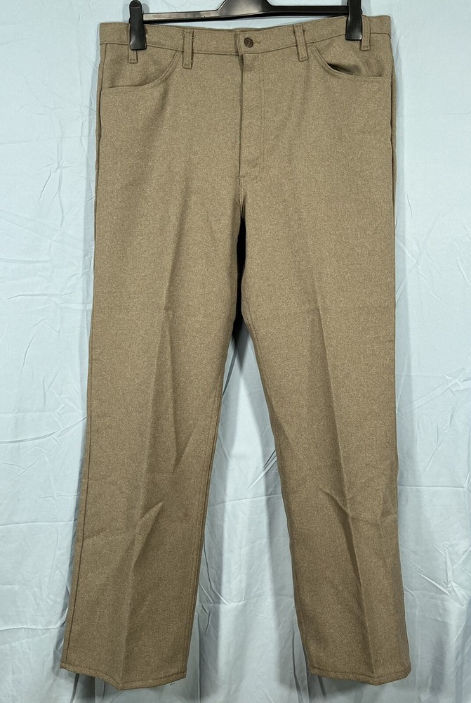 VTG 70's LEVI'S Brown SCOVILL ZIP Bootcut DRESS PANTS Tag=40x30 Measures=38x30