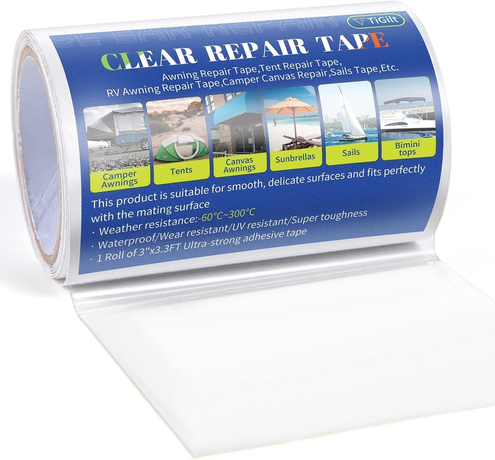 Vinyl Repair Tape Tenacious Clear Patch 1 Roll of 3.3FTx3