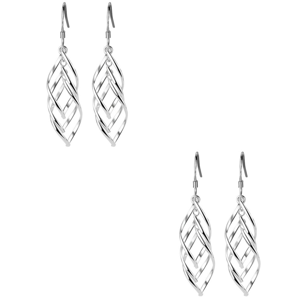 2 Pairs Earrings Trendy Fashion Studs Exaggerated Twist for Women