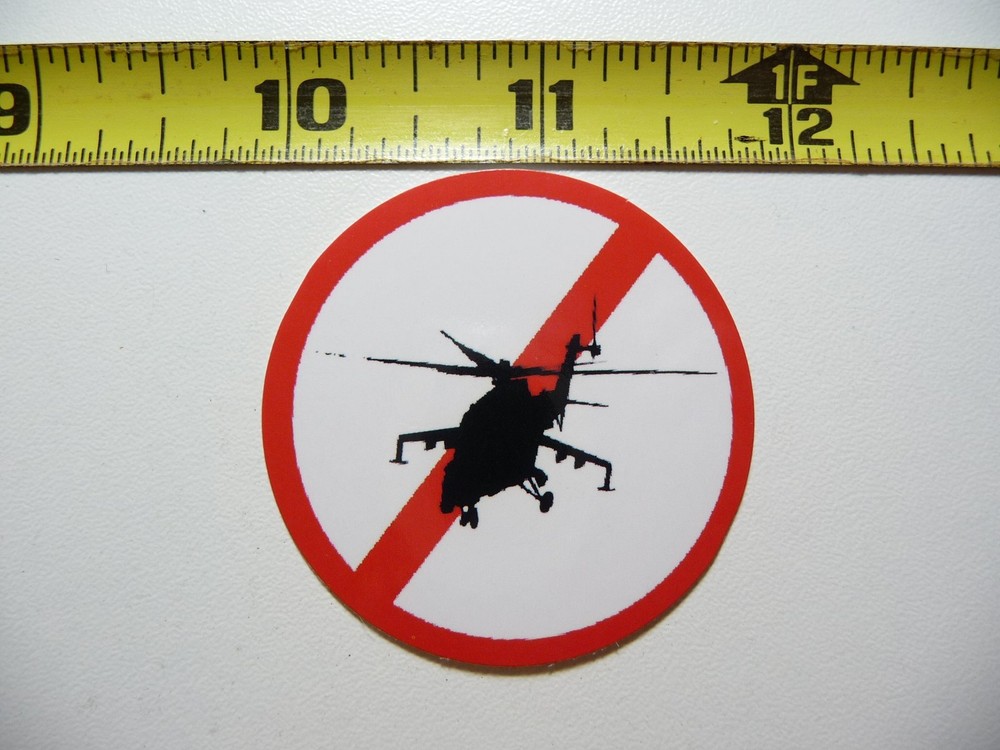 NO NOT ALLOWED HELICOPTERS DECAL STICKER JOB OCCUPATION WORK PROHIBITED