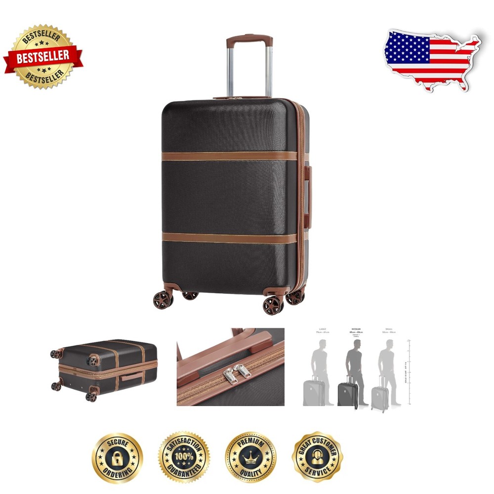 Durable 26.7-Inch Expandable Spinner Luggage Bag - 70L Capacity, Black Elegance