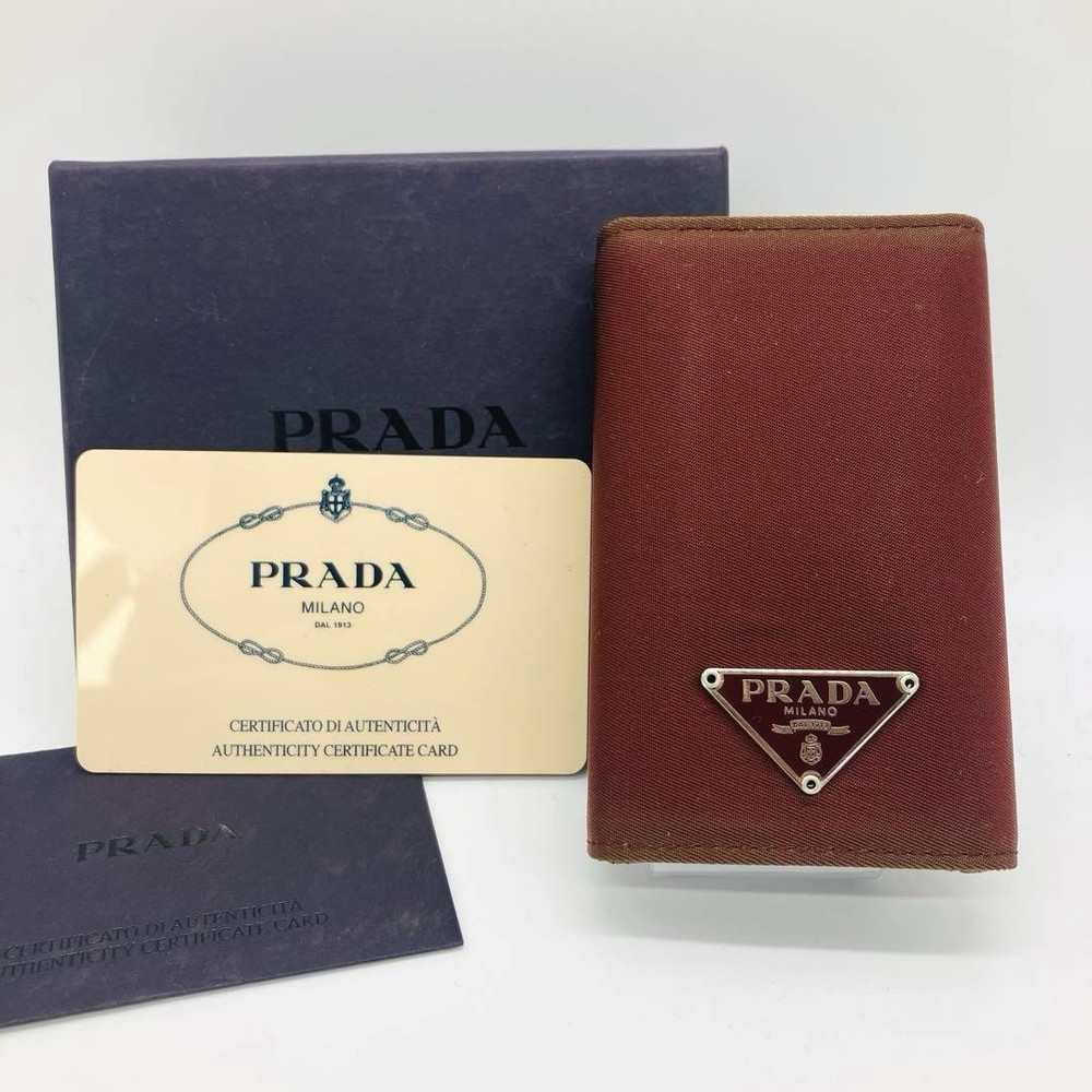 campaign in progress PRADA New with Box Key Case 6 Chain Nylon Triangle Plate Re