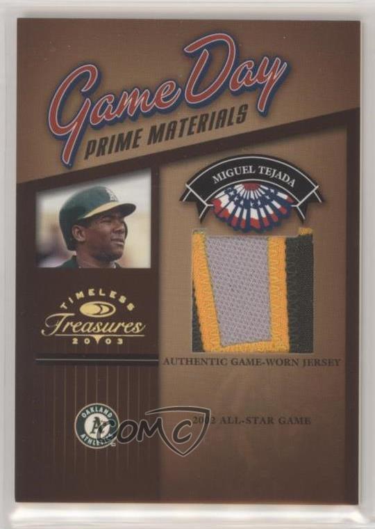 2003 Donruss Timeless Treasures Game Day Materials Prime /75 Miguel Tejada-image