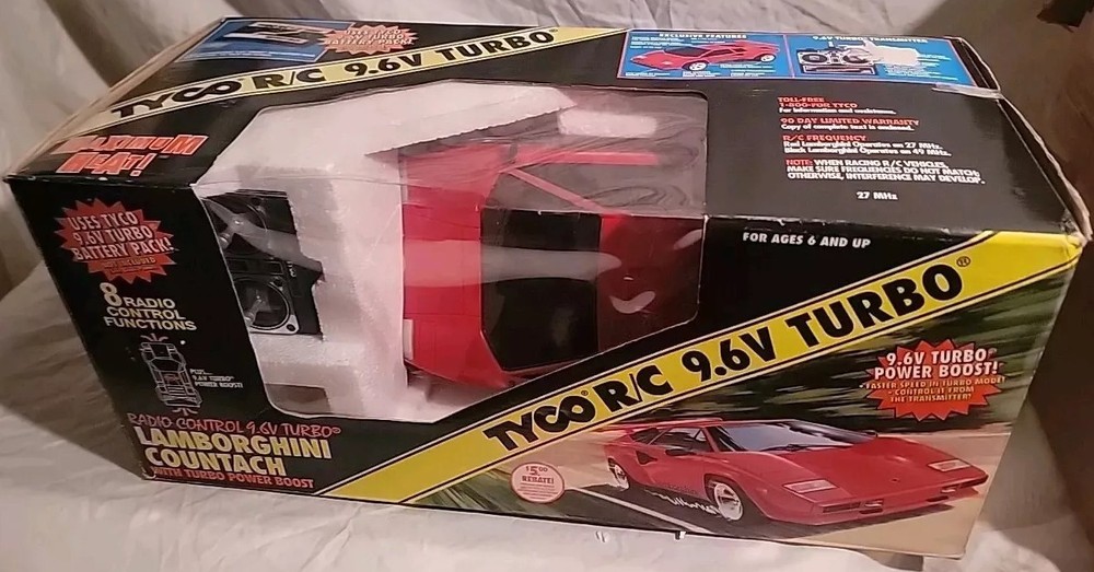 1997 Tyco R/C Lamborghini Countach 9.6V Untested Parts or Repair Vintage