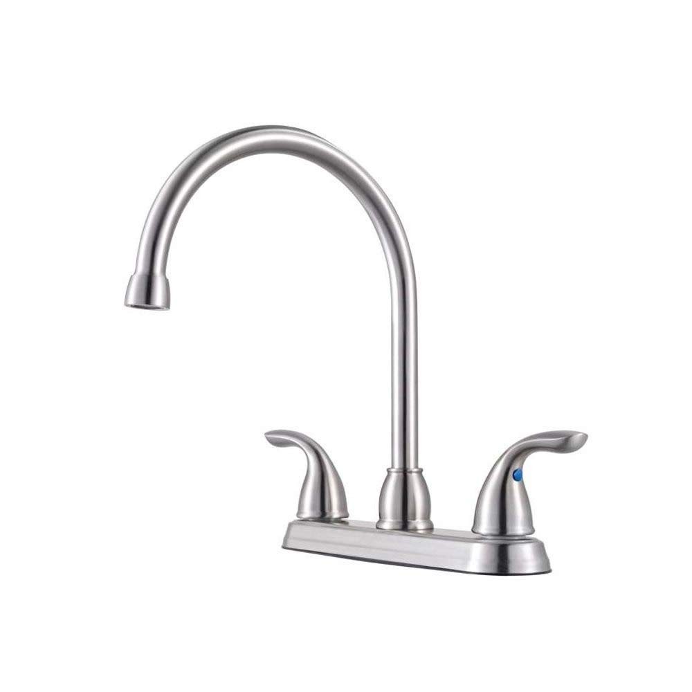 Pfirst Series 2-Handle High Arc Stainless Steel Kitchen Faucet G136200S