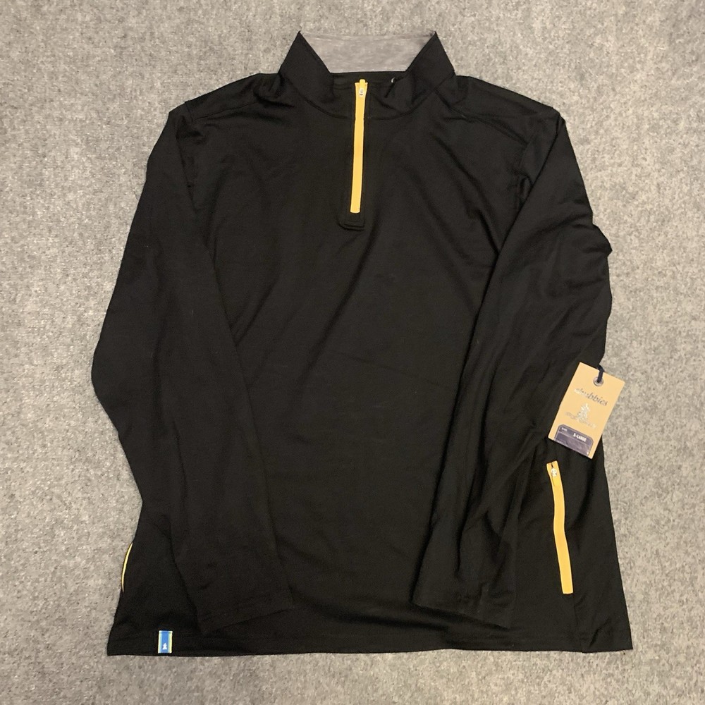 NWT Chubbies Men's The Obsidian Movementum Quarter Zip Black Size XL