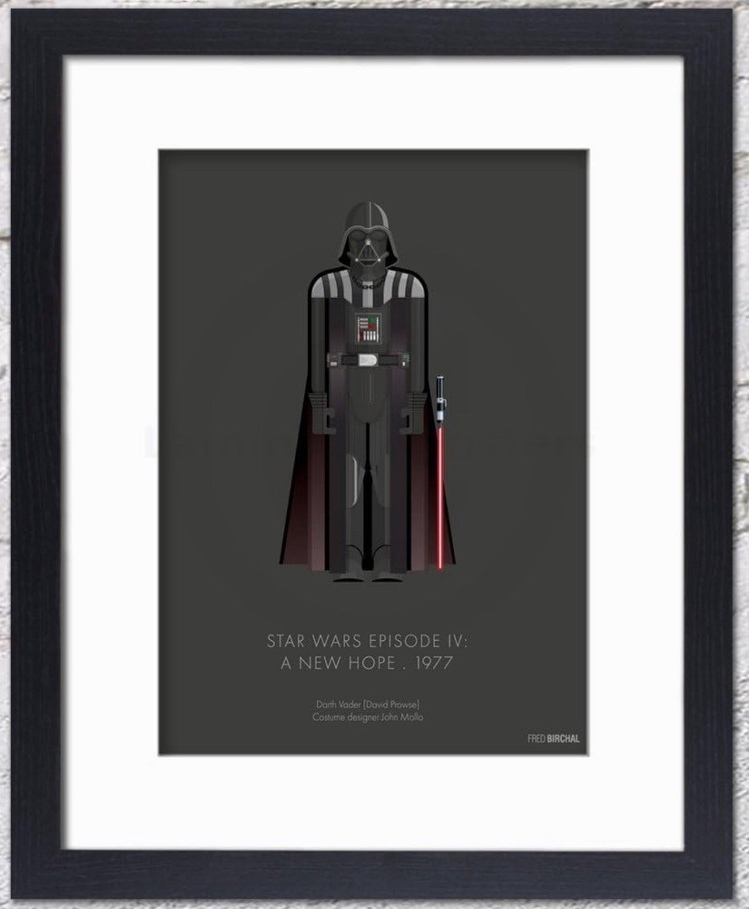 Fred Birchal Darth Vader Framed 45x30cm Star Wars A New Hope Art Print