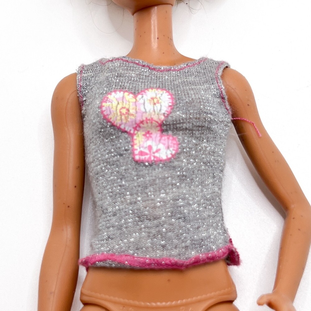 Grey Pink Hearts Fashion Top for Standard Barbie Doll