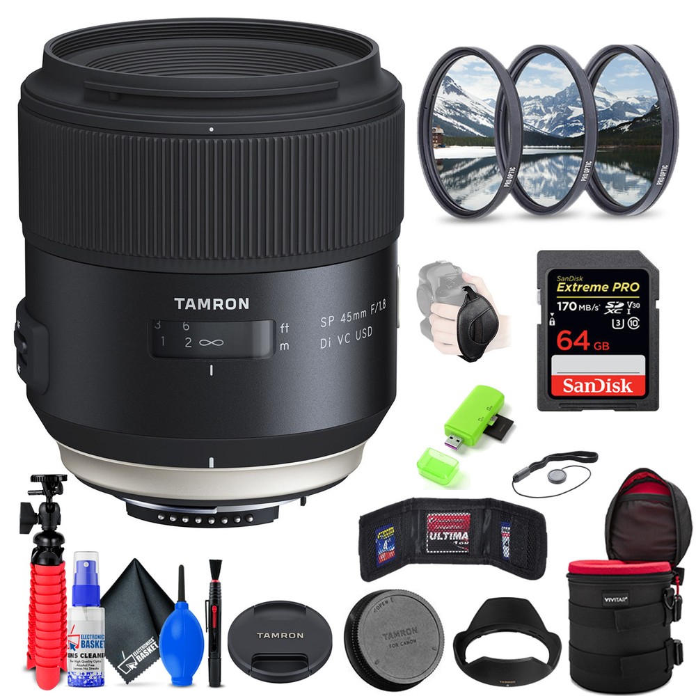 Tamron SP 45mm f1.8 Di VC USD Lens for Nikon F with Accessories International Model