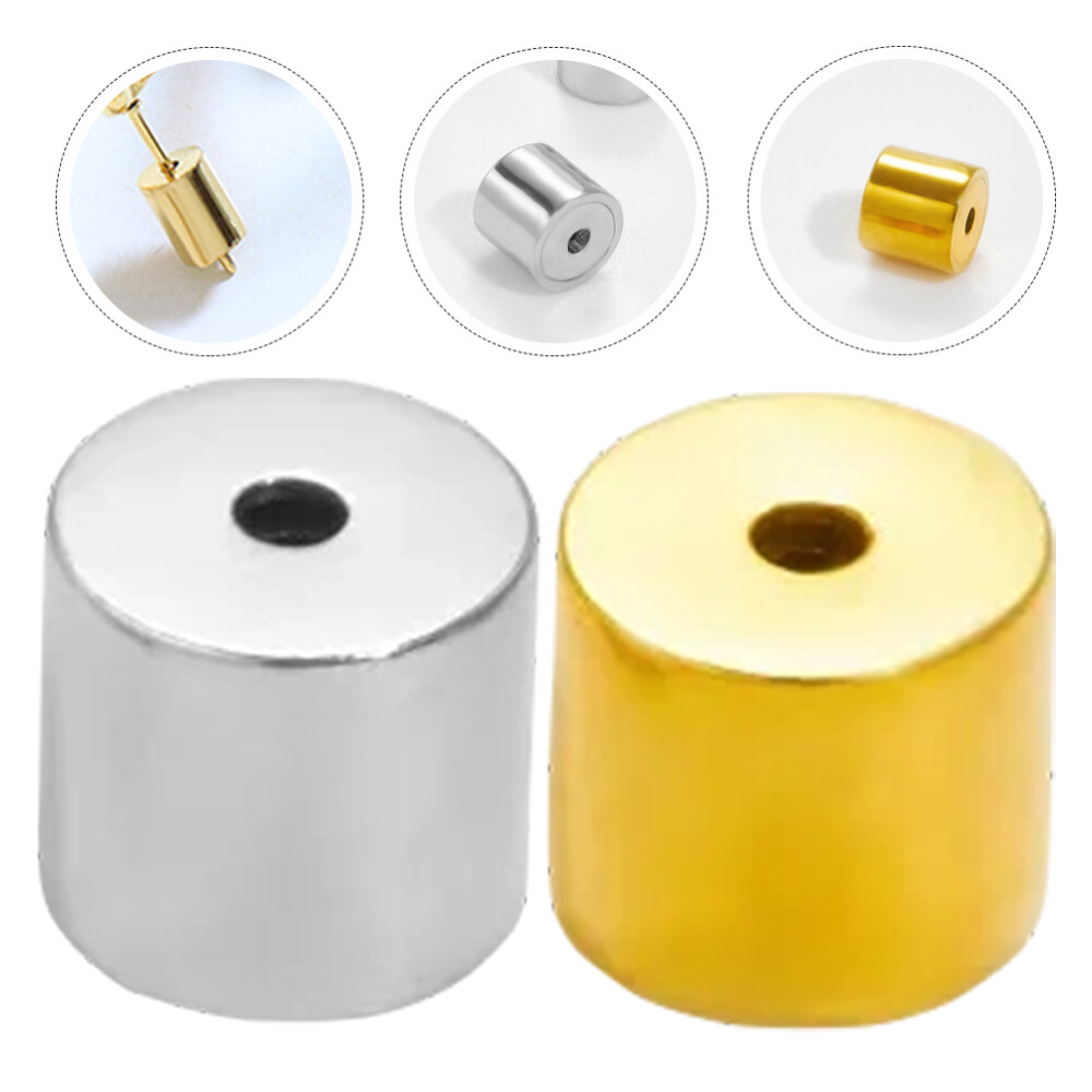 2 Pairs Titanium Steel Material Earring Locking Backs for Women Miss