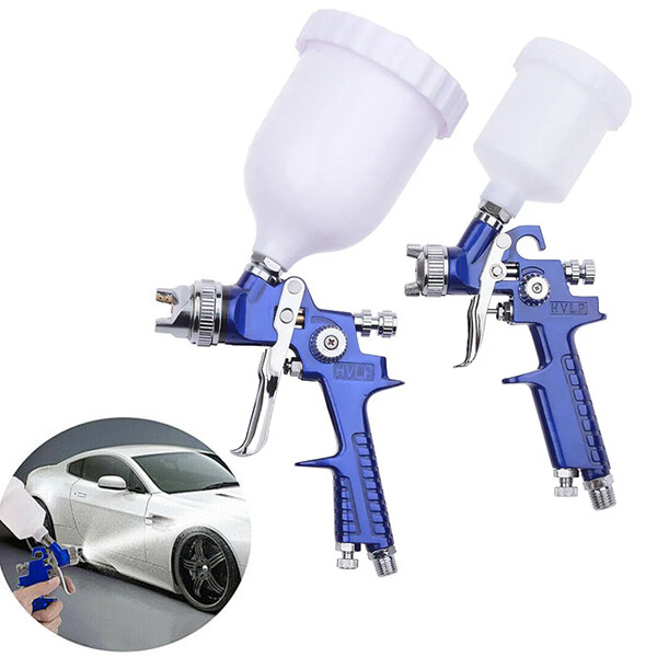 Nozzle 2HVLP Air Spray Gun Kit Auto Paint Car Primer Detail Basecoat Clearcoat