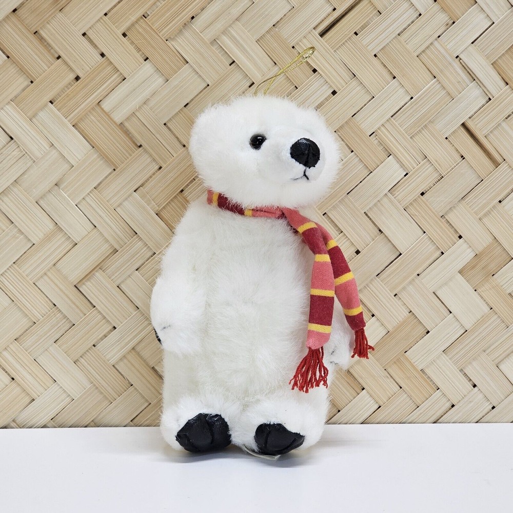 Vintage Christmas Polar Bear Plush Stuffed Animal Toy Ornament 6
