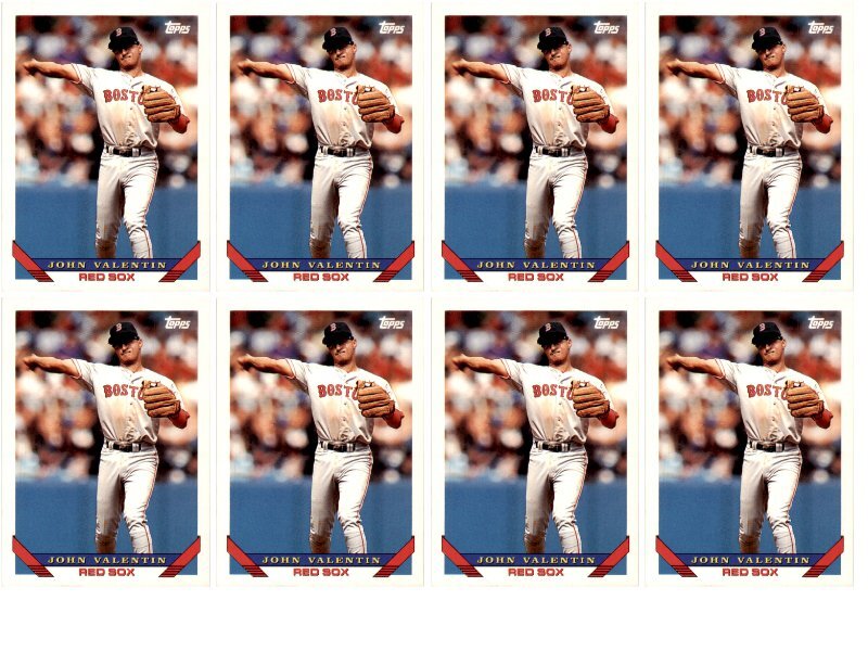 (8) 1993 Topps #424 John Valentin Boston Red Sox Card Lot
