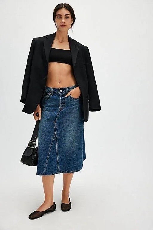 Levi’s  Women's Blue High-Rise A-Line Skirt