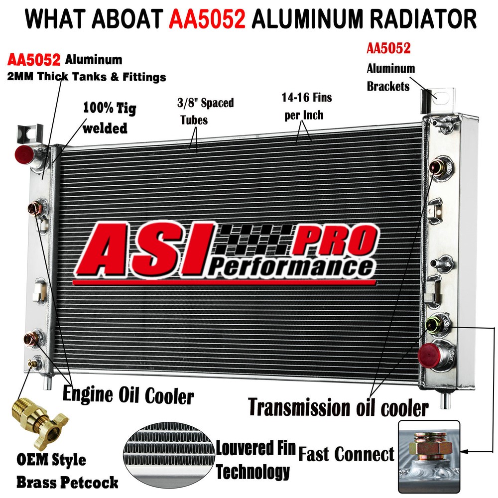 Radiator For 2001-02 Chevy Silverado GMC Sierra 2500 HD 3500 C6500 C7500 B7 8.1L