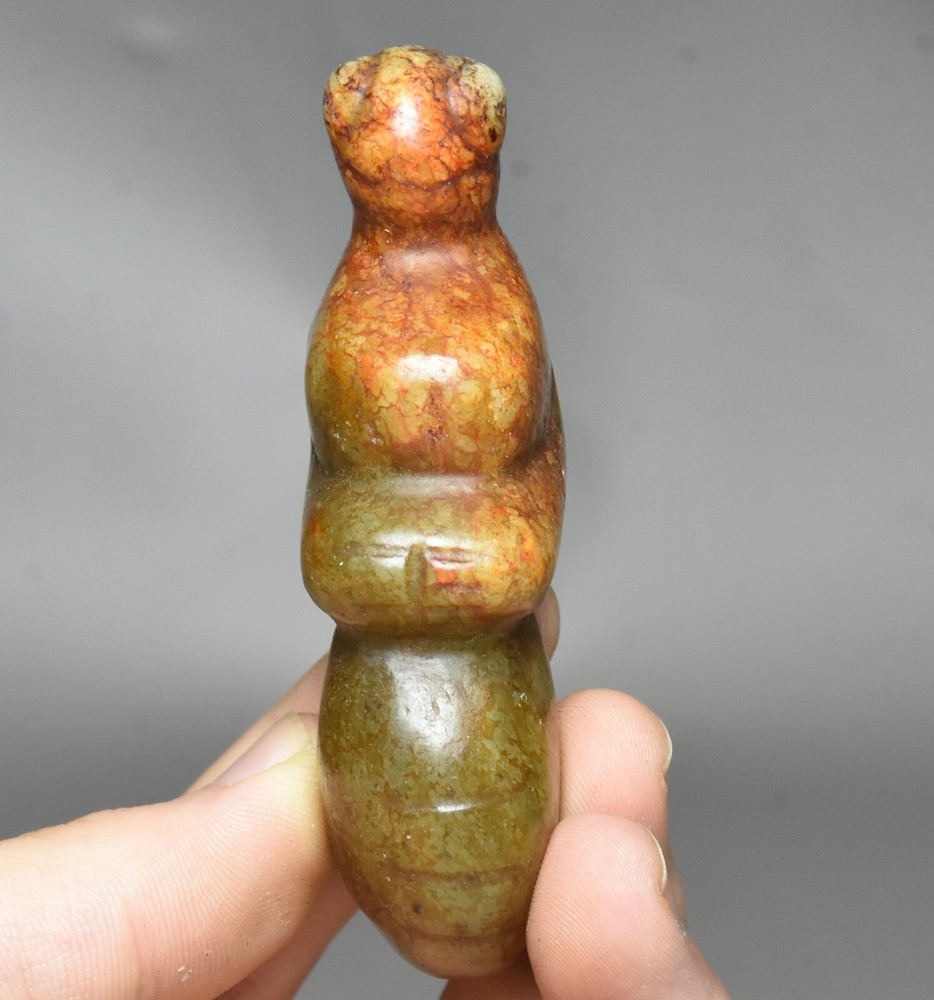 8CM Hongshan Culture Ancient Jade Bird Amulet Pendant Carving