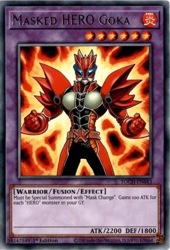 Masked HERO Goka TOCH-EN043 1st Edition Rare Near Mint Yugioh Card