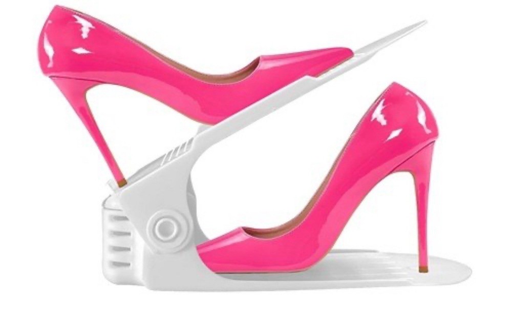 Adjustable 12-Pair Shoe Stacker Organizer for Space-Saving Storage