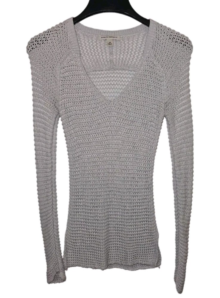 Banana Republic Womens XS Open Knit Long Sleeve Cardigan Pullover