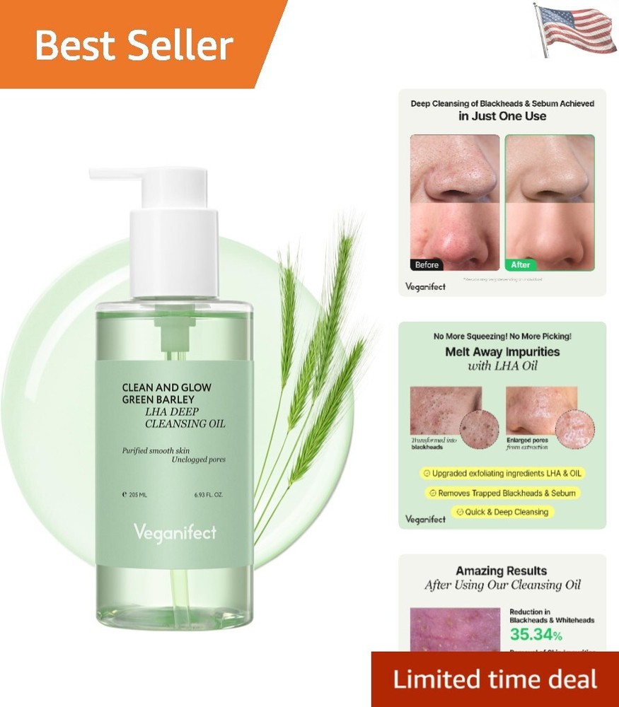 LHA Hydrating Cleansing Oil for Makeup Removal and Blackhead Control 6.93 Oz