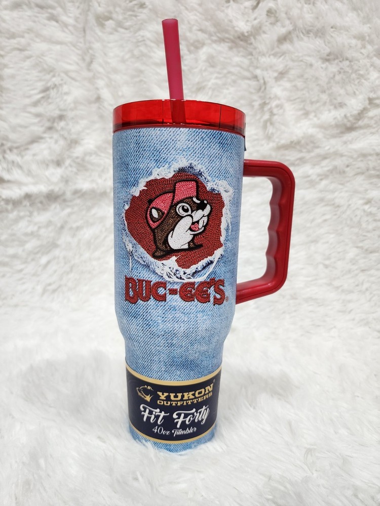 BUC-EE'S BUCEES 40oz FIT FORTY DENIM TUMBLER WITH HANDLE *NEW*