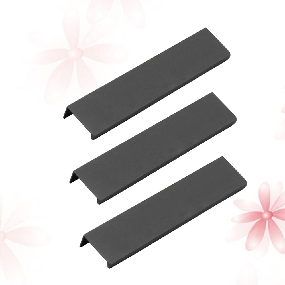 Black Matte Hidden Cabinet Handles for Furniture and Drawer Knobs