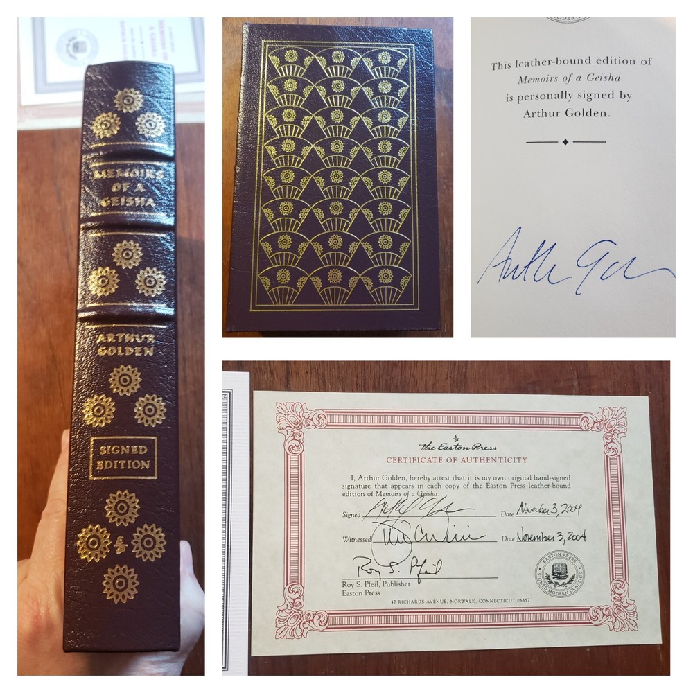 Easton Press Signed Memoirs of a Geisha Leather Hardcover by Arthur Golden with COA