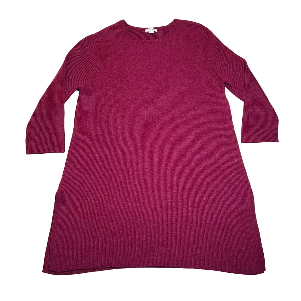 J. Jill Wool Blend Ribbed Soft Cozy Tunic Sweater Size Medium Cozy Grannycore